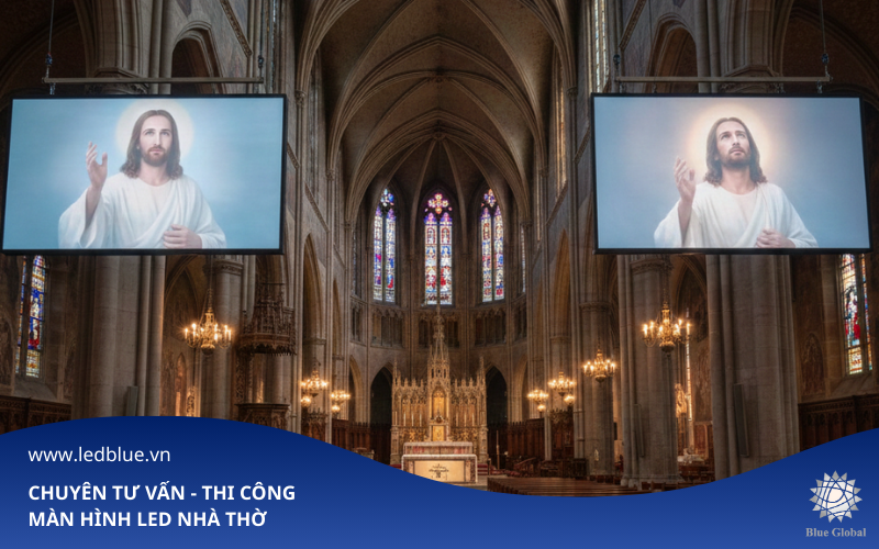 Màn hình LED trong nhà thờ