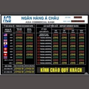 Bảng LED hiển thị tỷ giá ngân hàng
